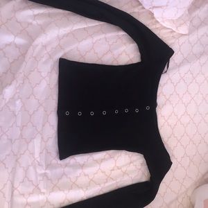 Black off the shoulder crop top from forever 21